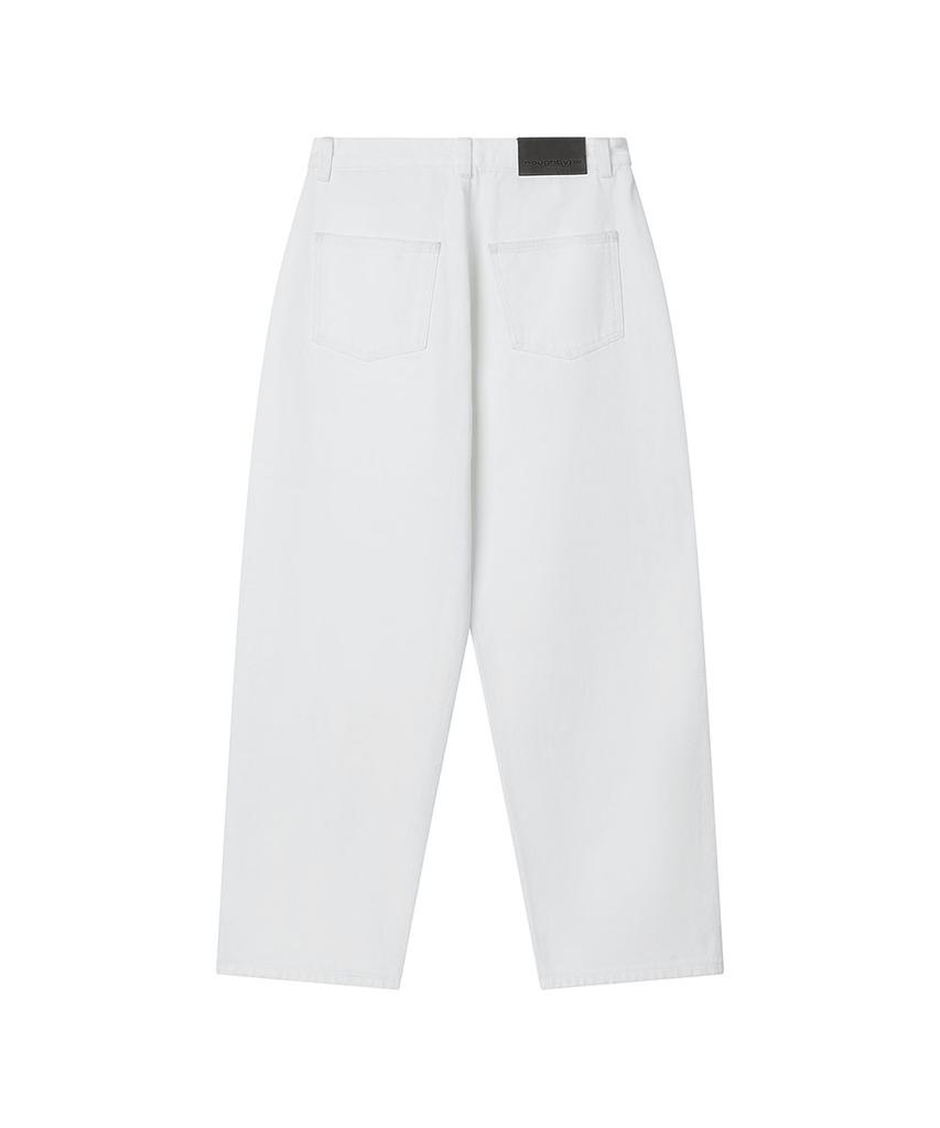 Lotaib Washed Patch Denim - White