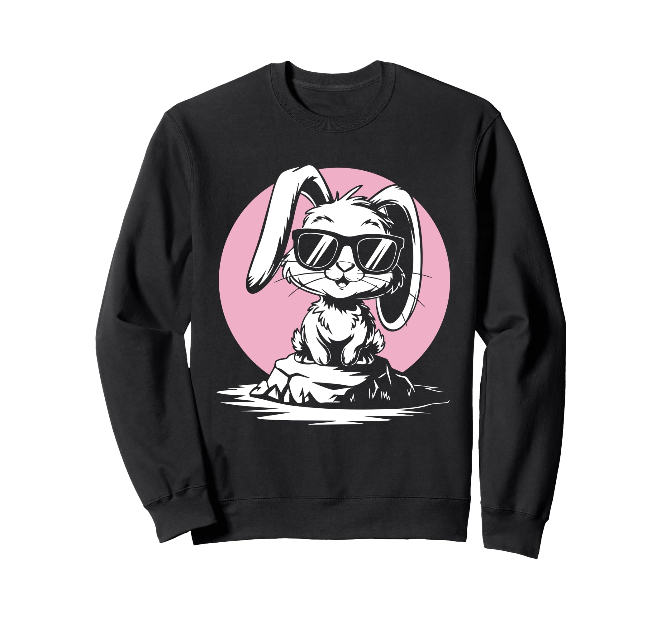 

Cool bunny with sunglasses Funny Rabbit retro style sweatshirt чорний