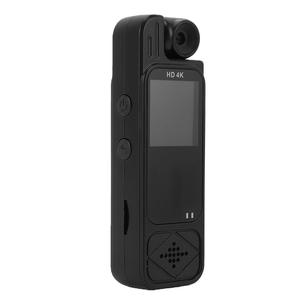4K Body Worn Camera HD 1080P Portable Video Recorder Wearable Cam with 180 degrees  Rotatable Lens and Back Clip