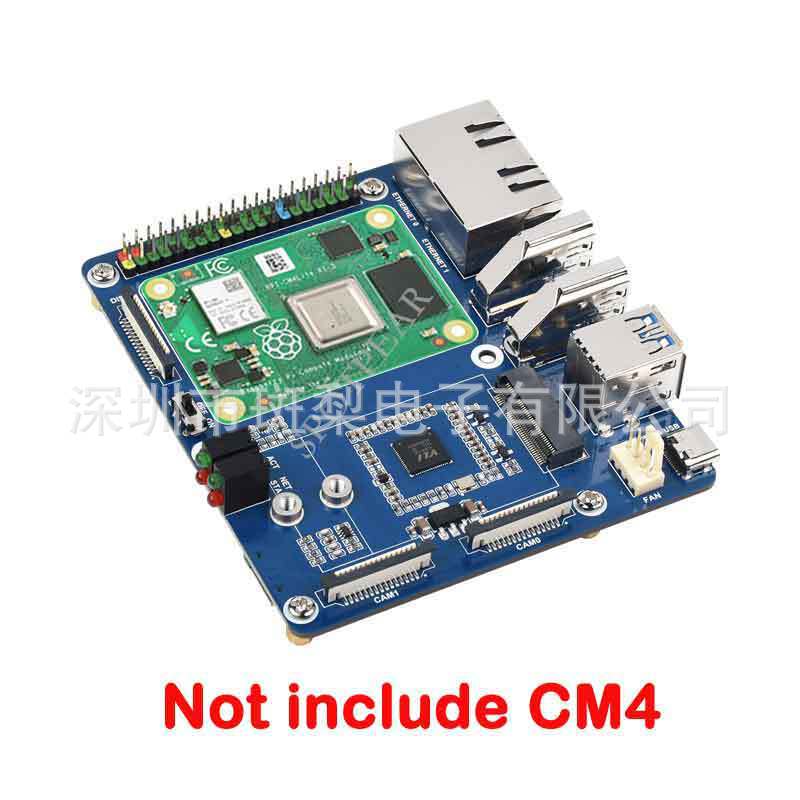 Raspberry Pi CM4 Baseboard with USB 3.0, Dual Gigabit Ethernet, and 5G/4G Expansion.