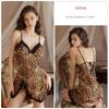 Good Morning with You Wild Hunter Sexy Vintage Leopard Print Print V-neck Lace Patchwork Slip Nightdress Fancy