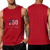 Men's Loose Fit Casual Summer Sleeveless Tank Top with Flag Print Suitable for Daily Wear and Outdoor Activities