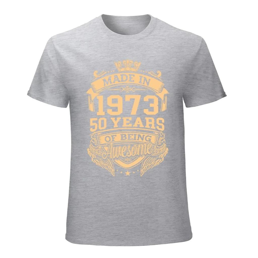 Made In 1973 50 Years Of Being Awesome 50th Birthday Men's Novelty T-Shirt Tee Streetwear Women Casual Harajuku