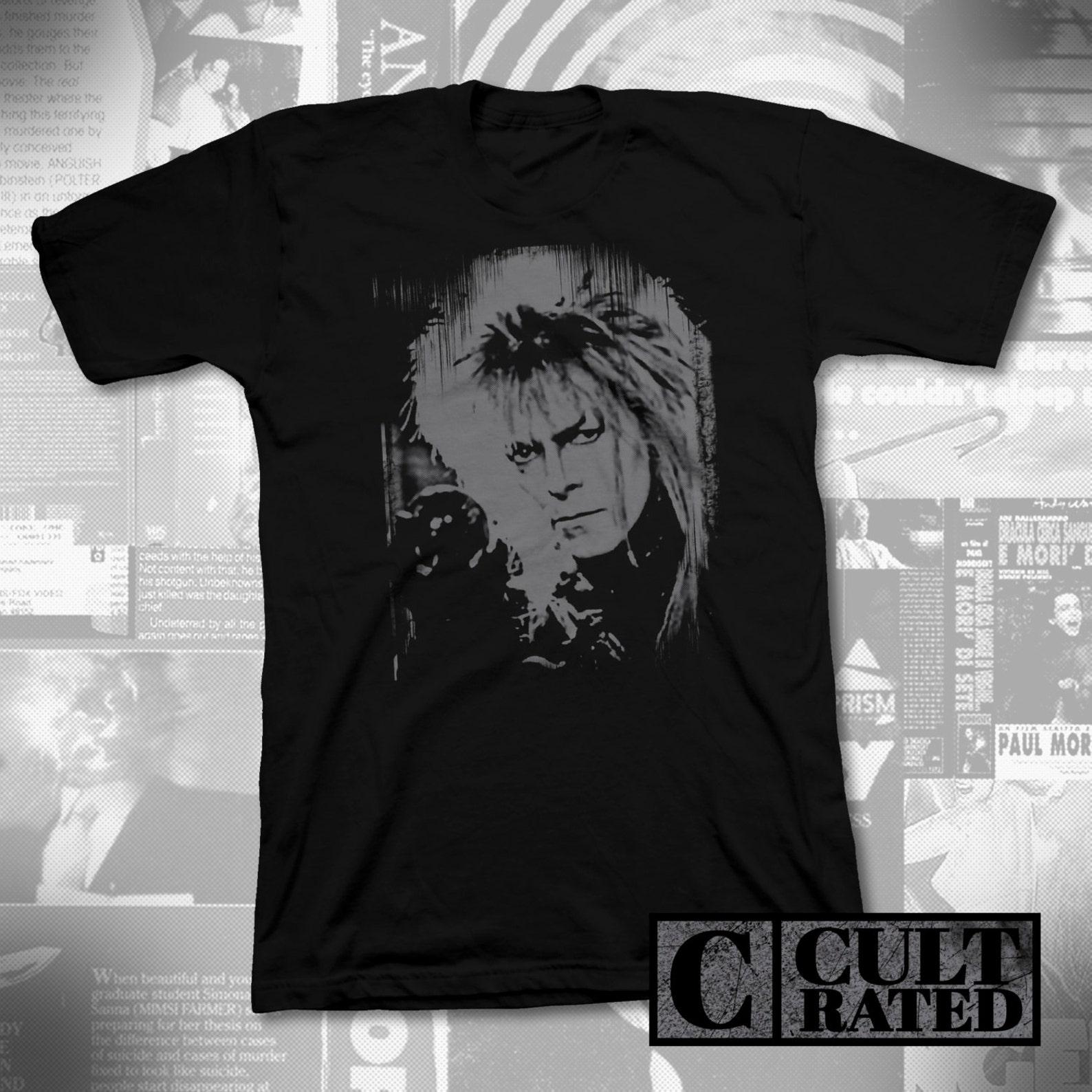 Labyrinth T-Shirt: Jareth, David Bowie, Hand-Printed Cult Classic M