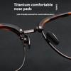 Ultralekkie okulary korekcyjne z czystego tytanu z kwadratową oprawką typu półramka, modne retro stojak 1607