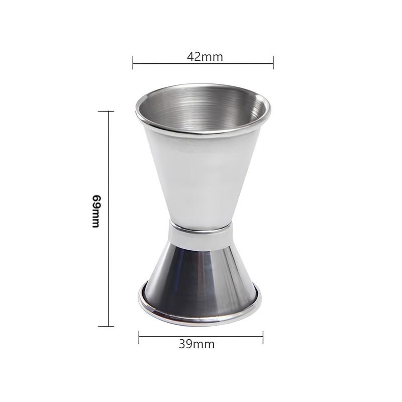 304 Stainless Steel Double-Ended Cocktail Measuring Cup (15/30ml Oz) With Rolled Edge 30/60ml Measuring Glass