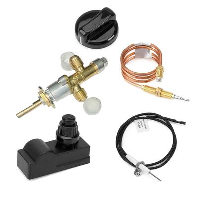 Heavy Duty Brass Fire Pit Control Valves Set with Push Button Igniter Quick Attach Replacement Knob for Outdoor Grill