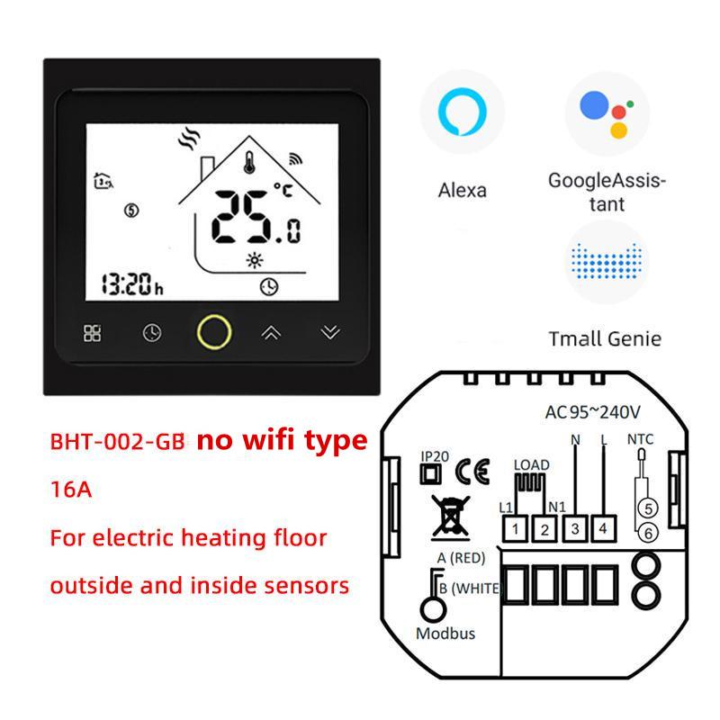 WIFI For Electric/Water/Gas Boiler Floor Heating Thermostat Smart Touch Screen LCD Display Temperature Controller with Alexa/Google Home