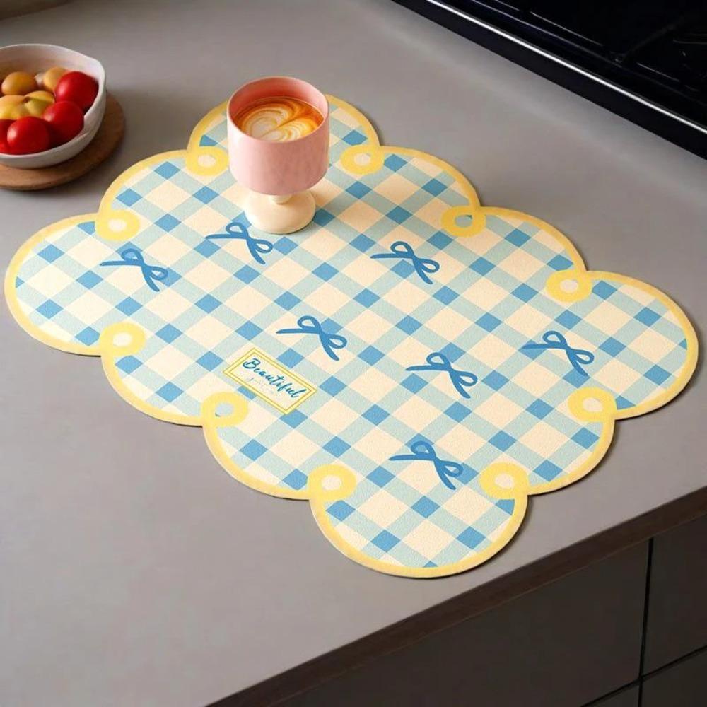 Water Absorbing Dining Table Mat Quick Drying Cup Coaster New Leather Placemat  Household