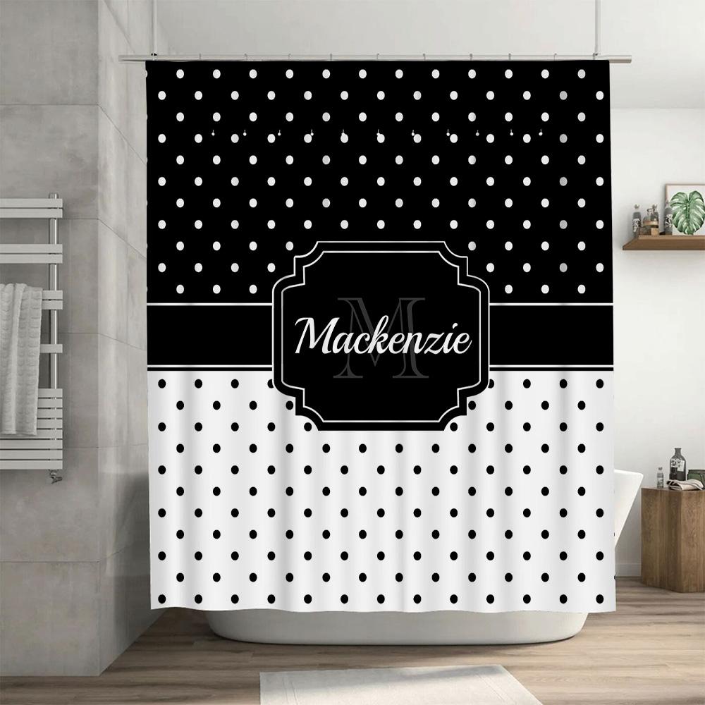 Polka Dot Shower Curtain Elegant Design For Bathroom Decor With Personalization Options