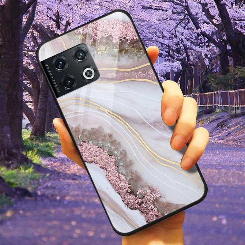 Für OnePlus 10 Pro 5G Hülle 6,7'' Gehärtetes Glas Sternenmarmor Harte Rückseite für One Plus 10Pro Funda Capa Oneplus10pro Coque
