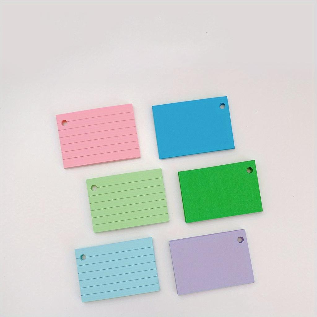 500sheets 3x2 Inches 10-Color Index Cards – Punched Lined Flash Cards with 10pcs Rings, Ruled Note Cards for Studying, Learning & School