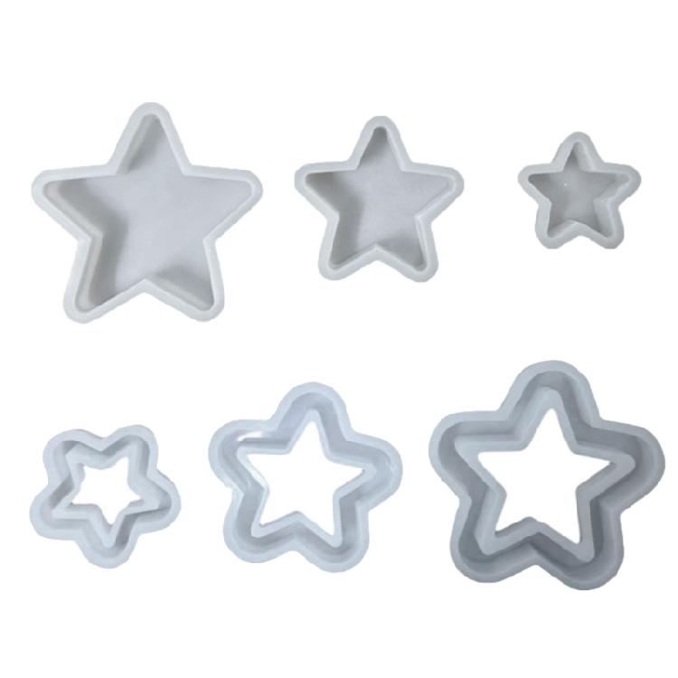 3Pcs Hollow Out Star Molds, Star Shaped Silicone Molds
