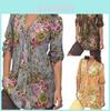 Elegante Bb Dames Bloemenprint V-hals Grote Maten Top Tuniek Voor Alle Seizoenen