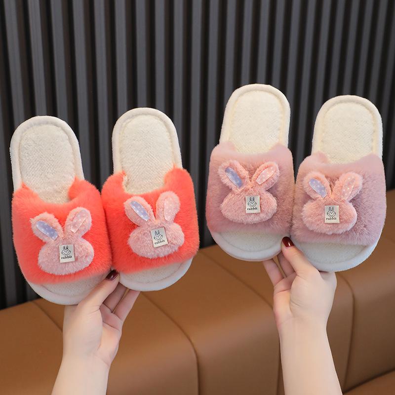 Βαμβακερές Παντόφλες Κουνελάκι για Κορίτσια – Νήπια & Παιδιά – Χειμώνας, Οικιακή & Εξωτερική Χρήση, Ζεστή Γούνα για Μωρά Κορίτσια