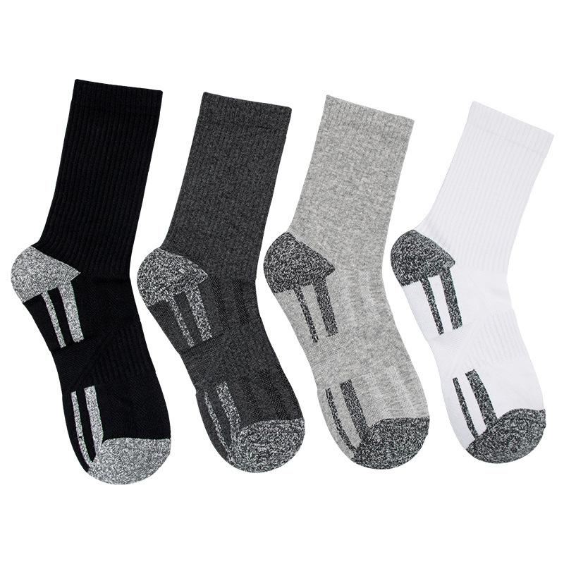 3 Pairs of Men's Summer Mid-calf Towel Sole Thickened Sports Anti-odour and Sweat-absorbing Professional Running Socks