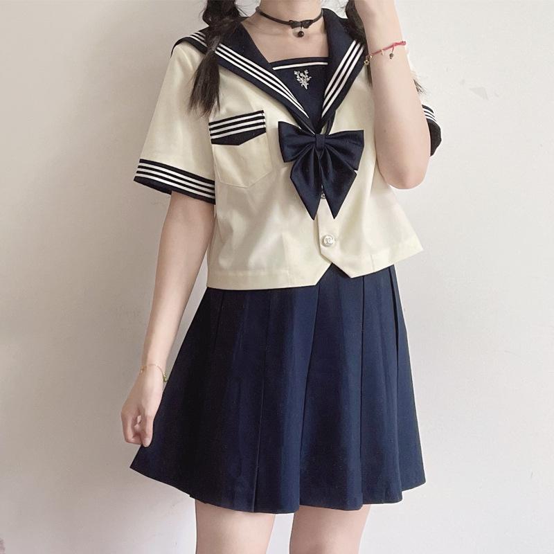 Linchuan Academy Stil JK Uniform Matrosenanzug - Authentisches Herbst/Winter Set mit Langen/Kurzen Ärmeln für Schülerinnen