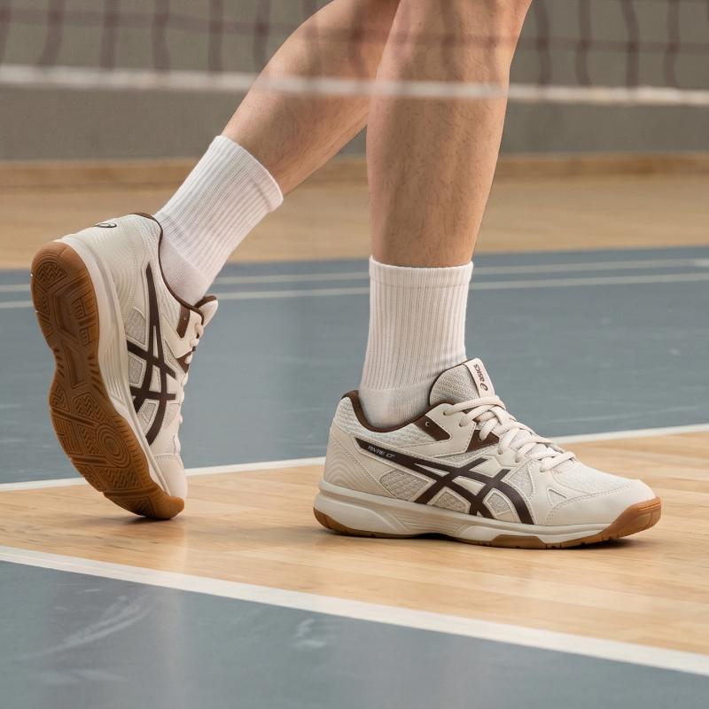 Asics River Cs Cf Zapatillas de Bádminton Unisex Cómodas Profesionales Duraderas de Caña Baja Zapatilla Amarilla Marrón 1073A072-250