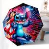 Lilo Stitch Fully automatic themed umbrella   8 ribs durable iron frame, tri fold compact design, perfect as a gift, travel umbrella, unisex