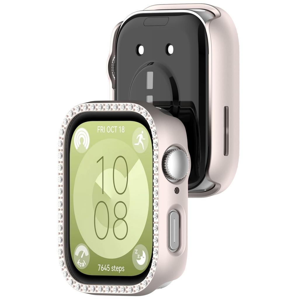 Bling PC Полый Защитный Чехол для Huawei Watch Fit 3 с Кристаллами Бриллиантов, Жесткая Крышка, fit3 Защитная Оболочка для Часов, Модный Бампер