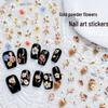 3D Vintage Gold Daisy Nail Art Stickers - Embossed Wildflower Style