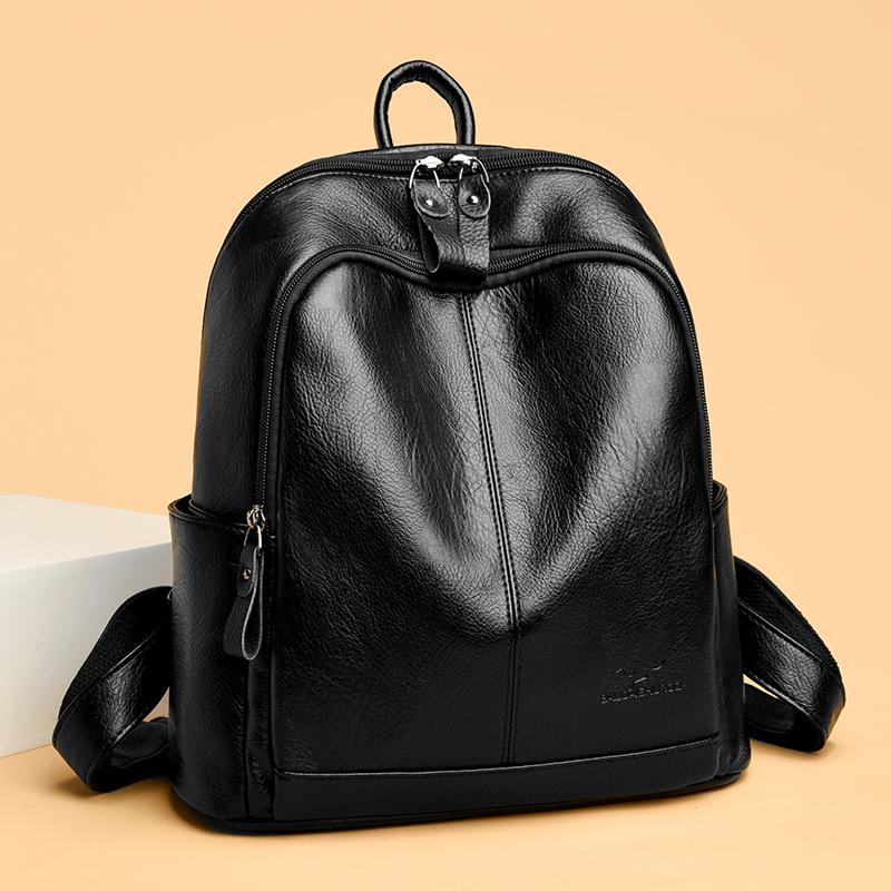 Fashionable PU Leather Backpack with Adjustable Shoulder Straps Simple Design Suitable for Daily Use Travel Shopping and Other Scenarios