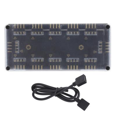 Hub RGB cu 10 porturi cu 4 pini 12V, Controller RGB pentru PC, Calculator Desktop, Placă de bază
