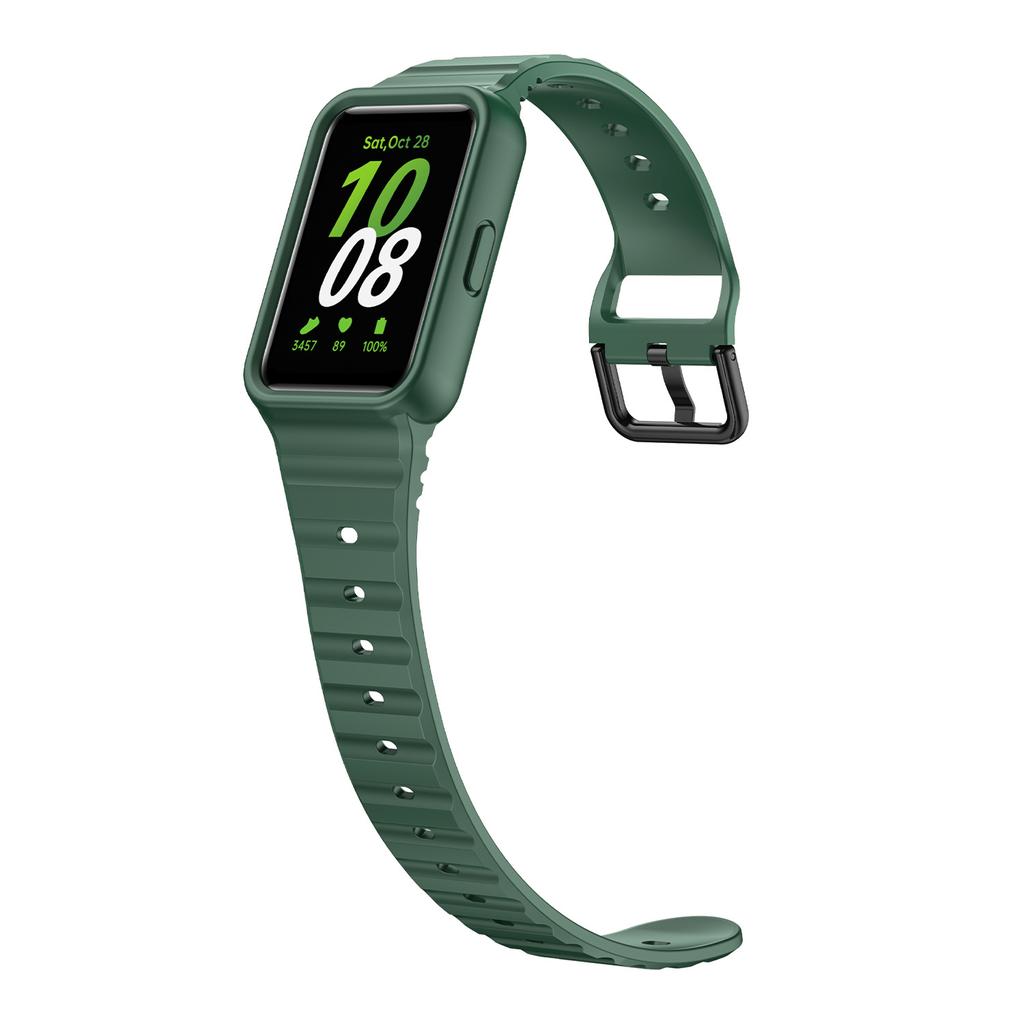 Silicone Case+Strap for Samsung Galaxy Fit3 Replacement Sport Wristband Bracelet Belt Integrated Band for Samsung Fit 3