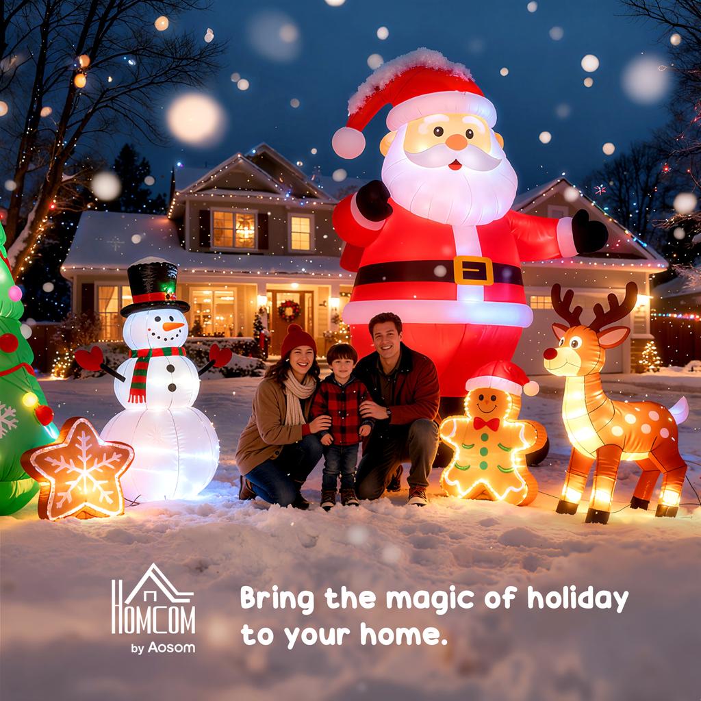 Inflatable Blow up Christmas Santa Claus 4ft LED Yard Holiday Decoration