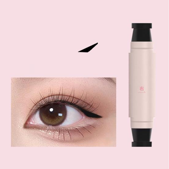 2.1ML Double Head Precision Eyeliner Stamp Long-Lasting Waterproof Smudge-proof Liquid Eyeliner Pen Easy Cats Eye Stencil Makeup Tool