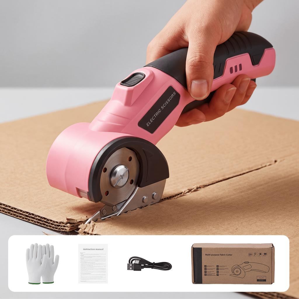 Radio Scissors, Portable USB-Rechargeable Handheld Electric Scissors, Ideal for Cutting Fabric, Cardboard Boxes, Trimming Carpets Office Kitchen Tools