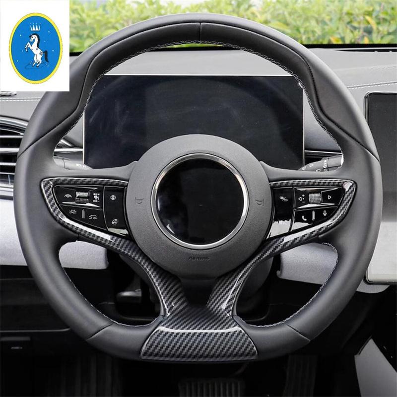 Für BYD Seal EV   2024 Auto Lenkrad ABS Dekoration Autoteile Carbonfaser-Optik / Pfirsichholz Innenzubehör