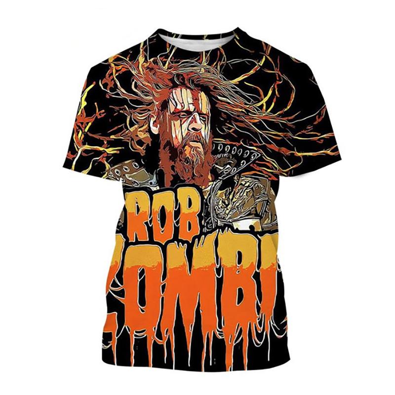 Rob Zombie 3D Print T-Shirts Rock Singer Streetwear Men Women Fashion Oversized Short Sleeve T Shirt Kids Tees Tops Man Clothing