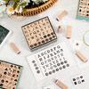 Assorted Stamp 42 Wooden Seals with Numbers Letters Geometric Figures and Small Expressions Happy Party Series Handbook 8 Styles