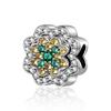 Luck Charm 925 Silver Four Leaf Clover Green Tree Frog Turtle Bead Pendant For Bracelet Women DIY Jewelry Gift