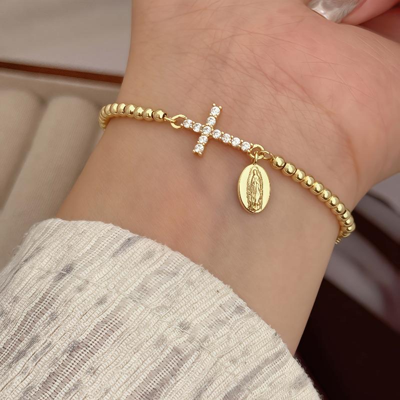 Cross Handmade Bead Bracelet for Women's  Anniversary Accessories Suitable for Daily Wear