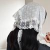 White Lace French Retro High-End Headscarf and Waistband for Women – Spring/Summer Triangle Wrap Hair Tie