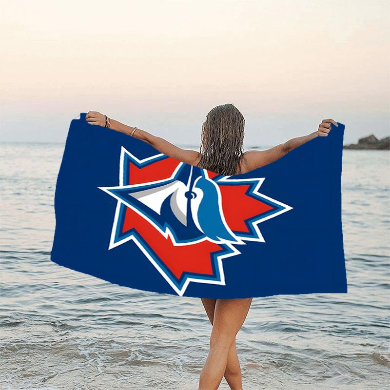 1pc Toronto Blue Jays Beach Towel, Beach and Seaside Swimming Pool Equipment, Fashion Pattern, Rectangular, Travel Essentials