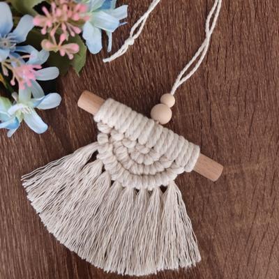 Hand Woven Macrame Pendant Bohemian Ornament Hanger Car Rearview Mirror Decoration Tapestry Decoration For Bedroom Girl Room