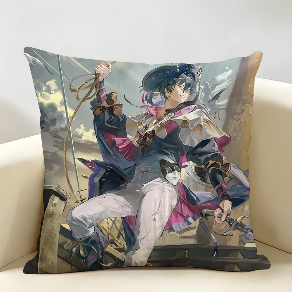 Brant Wuthering Waves Cushion Cover Natural Linen Organic Fabric DoubleSided Printing Room Sofa Decor Pillow Case