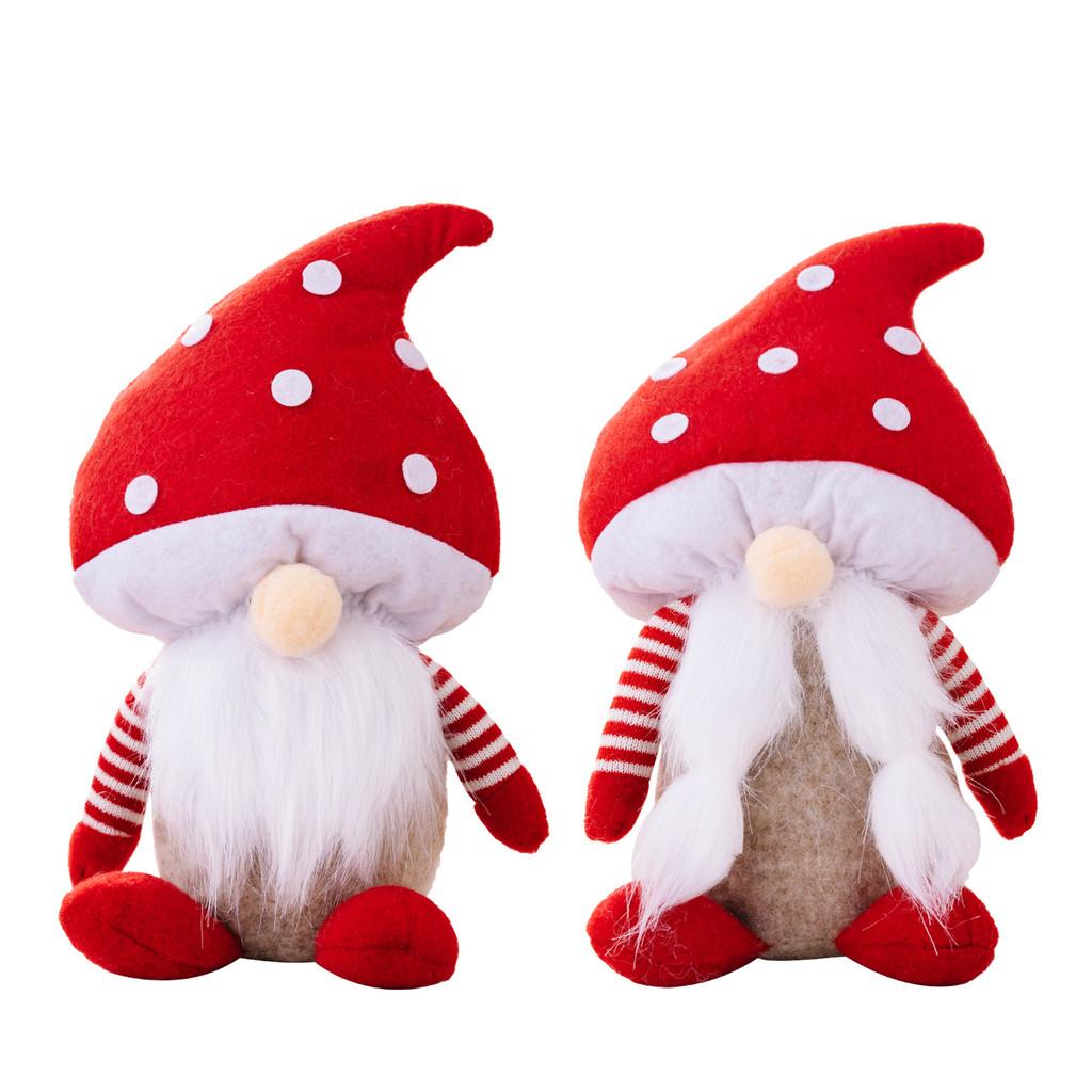 Cute Round Dot Red Hat Plush Doll With Mushroom Head For Cozy Living Spaces