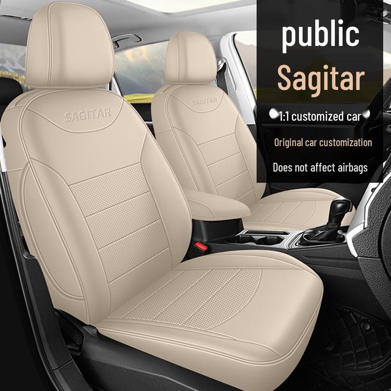 Volkswagen Sagitar Four Seasons Leather Seat Covers - Universal Fit for Five-Seater, Full Coverage.