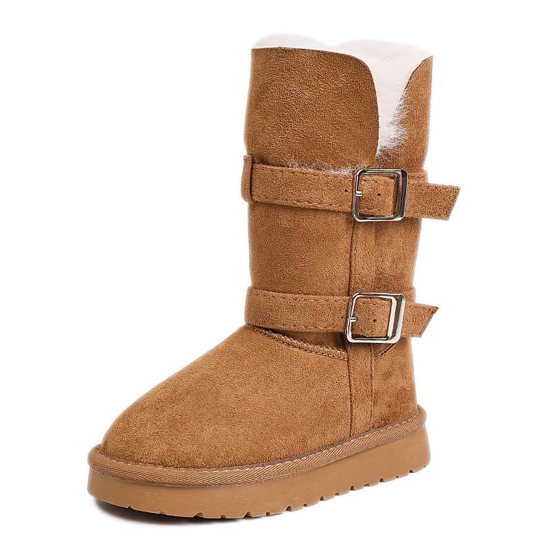 

Tall snow boots for girls Winter thick-soled thickening plush high-top boots Warm cotton shoes 37