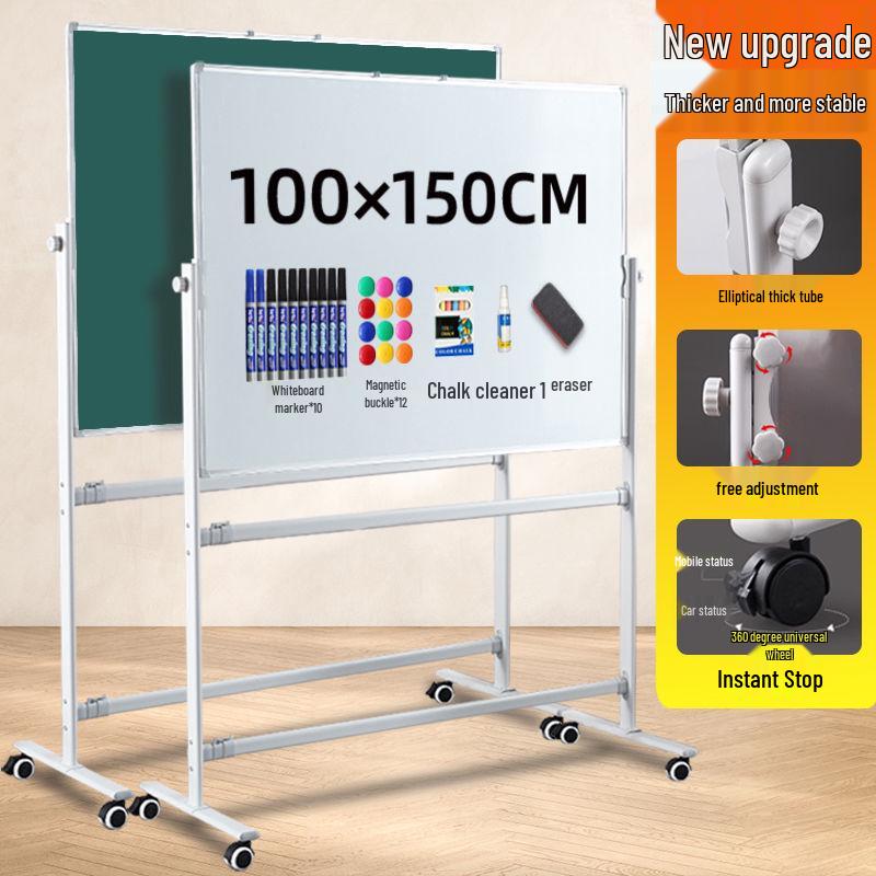 Mobile Magnetic Double-Sided Whiteboard Stand for Home, Office, or Training - Small Size