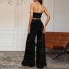 Women's Waist-Slimming Sequin Wide-Leg Pants - Summer Fashion, European & American Style