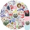 50 Cartoon Retro Imprint Stickers Decorate Notebook Suitcase DIY Waterproof Stickers