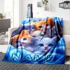 Adorable Kittens Design Home Customize Your Name Blankets Comfortable Soft Lightweight Allseason Versatile Blanket Perfect For Picnics Sofa Office Bed