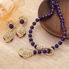 Medieval Vintage Full Diamond Glazed Beads Snake Head Necklace Ear Binding Luxury Baroque Women'S Earrings