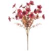 Brown Eucalyptus and Violet Artificial Flowers for Wedding Table Centerpiece