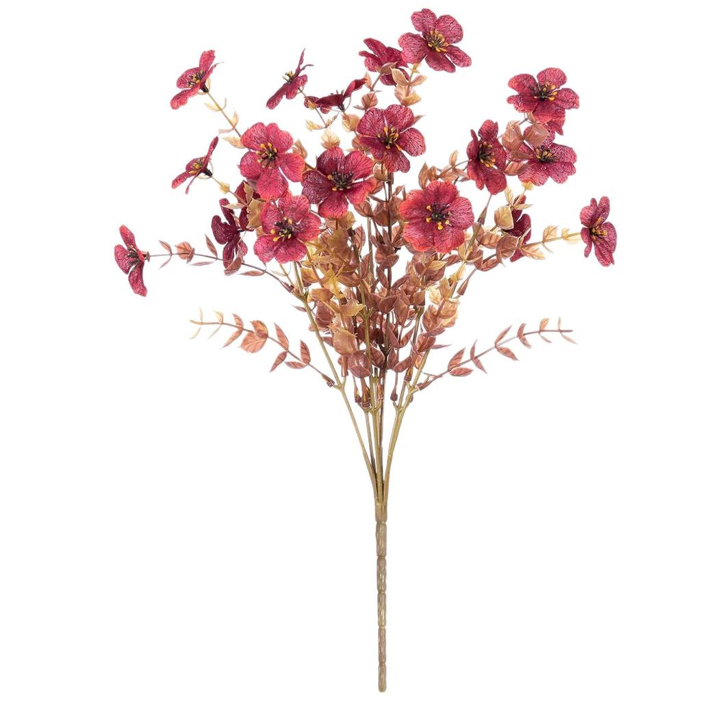 Brown Eucalyptus and Violet Artificial Flowers for Wedding Table Centerpiece